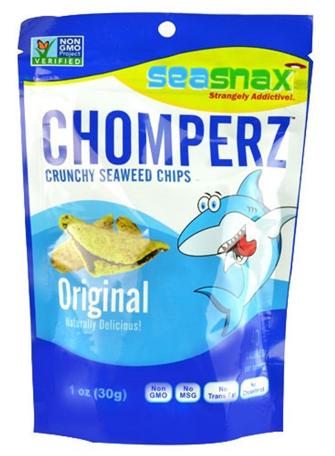 SEASNAX CHOMPERZ, CRUNCHY SEAWEED CHIPS ( 8X1 OZ )