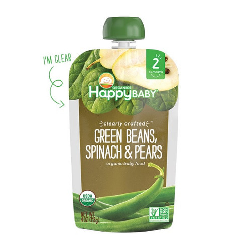 HAPPY BABY CLEARLY CRAFTED GREEN BEANS, SPINACH & PEAS ( 16X4 OZ ) HAPPY BABY CLEARLY CRAFTED GREEN BEANS, SPINACH & PEAS ( 16X4 OZ )