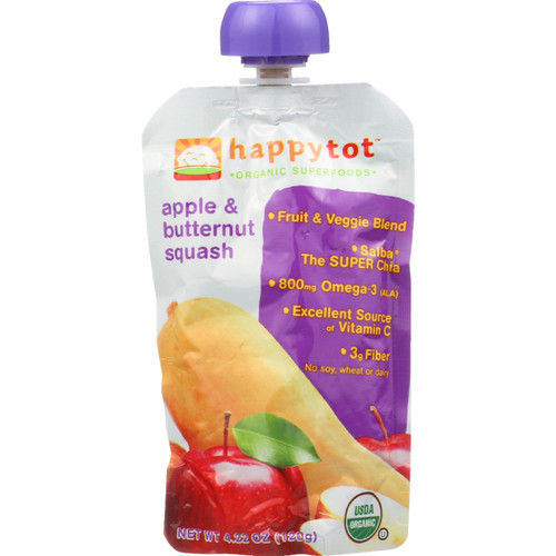 HAPPY TOT ORGANIC STAGE 4 POUCH FOOD APPLE & SQUASH ( 16X4.22 OZ ) HAPPY TOT ORGANIC STAGE 4 POUCH FOOD APPLE & SQUASH ( 16X4.22 OZ )