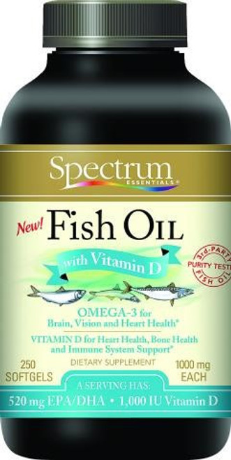 SPECTRUM ESSENTIALS FISH OIL WITH VITAMIN D ( 1X250 SGEL ) SPECTRUM ESSENTIALS FISH OIL WITH VITAMIN D ( 1X250 SGEL )