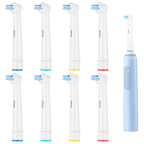 8Pcs Interspace Toothbrush Heads, Precision Clean Electric Toothbrush Head Replacement Brush Heads Compatible with Braun Oral B Electric Toothbrushes for Cleaning Crevices, Bridges and Implants