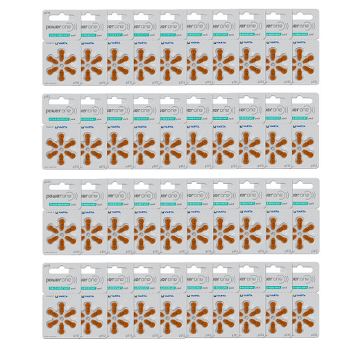 Power One Mercury Free Hearing Aid Batteries Size 312, 4 Pack of 60 Batteries (240 Batteries)
