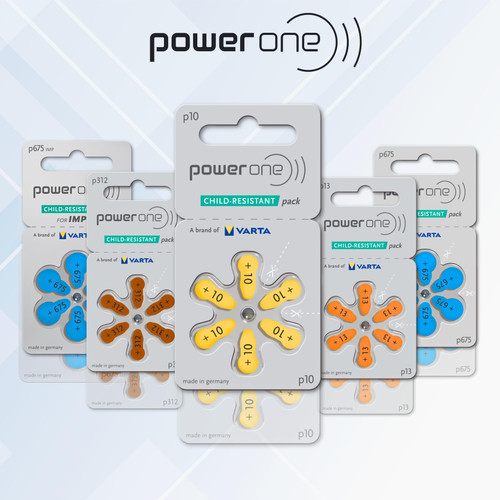 Power One Mercury Free Hearing Aid Batteries Size 312, 4 Pack of 60 Batteries (240 Batteries)