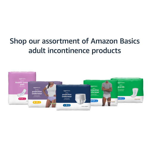 Amazon Basics Incontinence Pads for Women, Bladder Control, Postpartum, Overnight Absorbency, Unscented, 60 Count (2 Packs of 30)