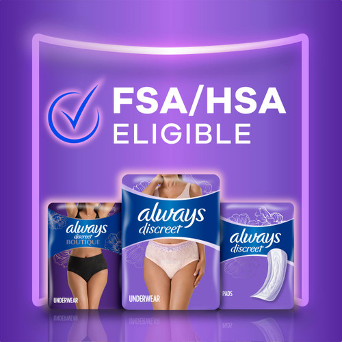 Always Discreet Adult Incontinence Underwear for Women and Postpartum Underwear, XXL, Up to 100% Bladder Leak Protection, 52 Count (4 Packs of 13)