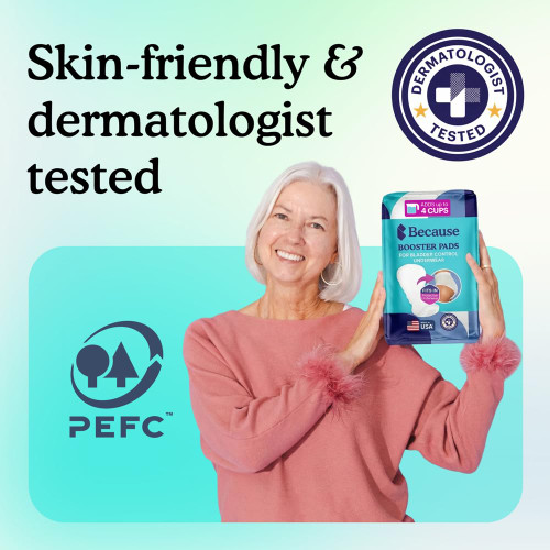 Because Overnight Booster Pads Fit All Adult Diapers, Helps Keep Your Adult Diaper Active All Night, Adds 4 Cups to Incontinence Underwear, Extra Absorbency, 45 Count