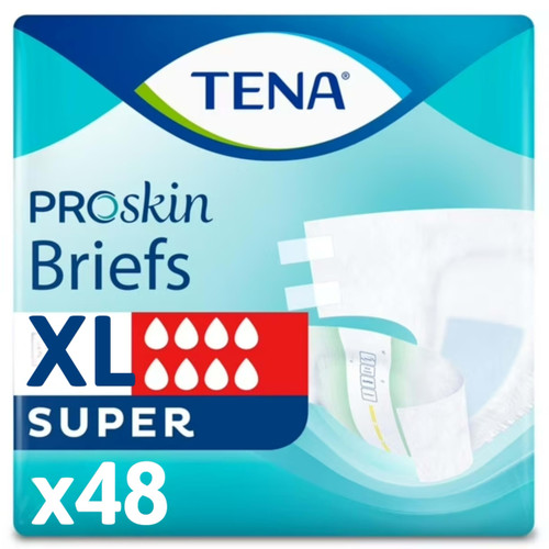 Tena ProSkin Unisex Adult Diapers with Tabs, Maximum Absorbency, X-Large, 48 ct