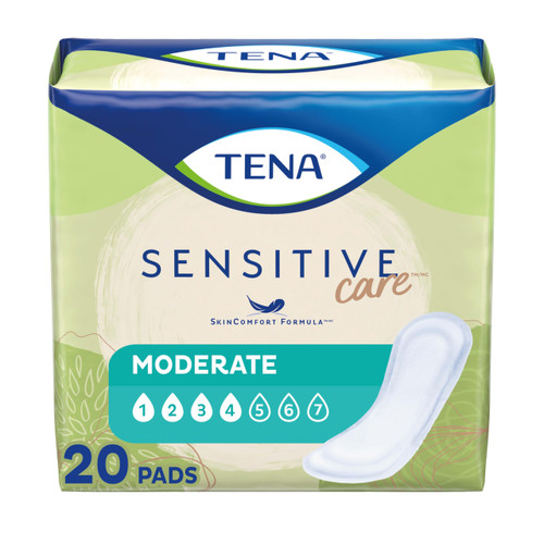 Tena Sensitive Moderate Bladder Control Pads, Incontinence, Moderate Absorbency, 20 Count, 1 Pack
