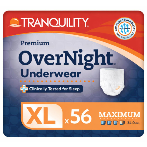 Tranquility Premium Overnight Disposable Absorbent Underwear (DAU) - XL - 56 ct