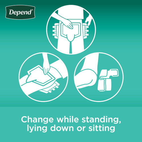 Depend Adult Diapers with Tabs, Incontinence Protection with Tabs, Unisex, Large (35–49" Waist, over 170 lbs), Maximum Absorbency, 48 Count (3 Packs of 16)