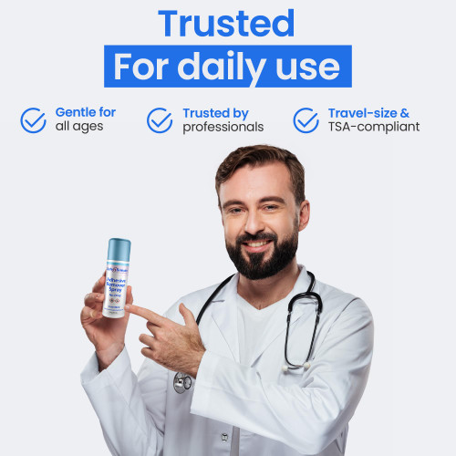 Safe n’ Simple Medical Adhesive Remover Spray for Skin - 1.7 Fl Oz No Sting Alcohol Free Ostomy Adhesive Remover - Gentle Medical Adhesive Removal Spray for Stoma, Urostomy, Ileostomy & Colostomy Care