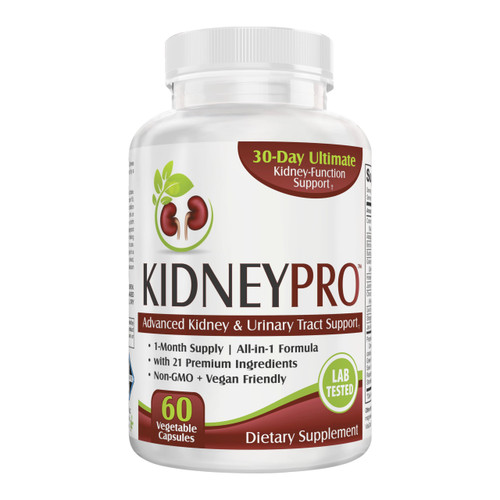 Kidney-Pro: with 21 Kidney Health Support Supplements in 1 Formula | Men & Women | Health Supplement Complex | 1-Month Supply | 60 Capsules