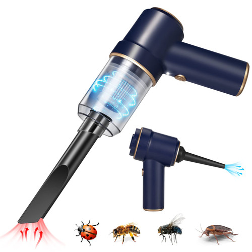 Bug Vacuum Catcher,Cordless Handheld Vacuum Cleaner Rechargeable Bug Catcher Strong Suction with Multifunctional Suction Nozzle for Home Office Insect Stink Bug Moth Spider and Car Cleaning Blue