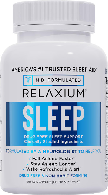 Relaxium Sleep Aid for Adults, Melatonin 5mg with Magnesium Glycinate, Sleep-Promoting Valerest & Ashwagandha, Non-Habit Forming Sleep Supplement, 60 Capsules, 30-Day Supply