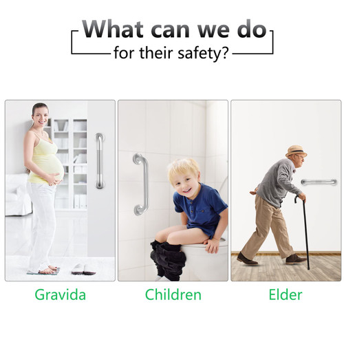 Grab Bars for Shower, 2 Pack 16 Inch Anti-Slip Safety Shower Handle for Senior, Stainless Steel Shower Grab Bars, Handicap Elderly Bathtub and Toilet Bathroom Assist