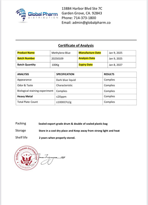 BETTER LIFE LAB Methylene Blue Pharmaceutical Grade 99.99% with Dropper, Health Dietary Supplement for Humans, No Formaldehyde, Made in USA (1% 50ml Bottle) 1 Fl Oz (2 Pack)