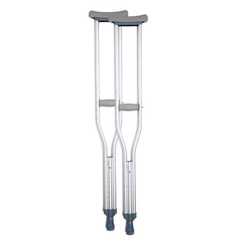 BodyMed Aluminum Crutches, Medium (Pair) - Adjustable Height (5'2" - 5'10"), Lightweight Design, Padded Underarm Cushions & Hand Grips, Non-Slip Rubber Tips - Supports Up to 300 Pounds