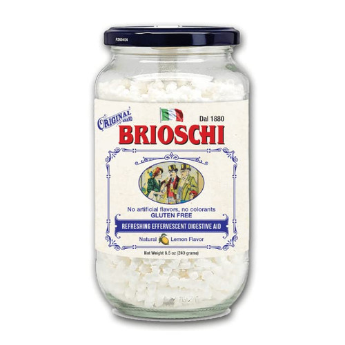 Brioschi Italian Lemon Flavored Refreshing Effervescent | Digestive Aid, Heartburn, Upset Stomach, Acid Indigestion | Gluten Free, No Colorants, No Artifictial Flavors | 48 Servings | 8.5 oz Glass