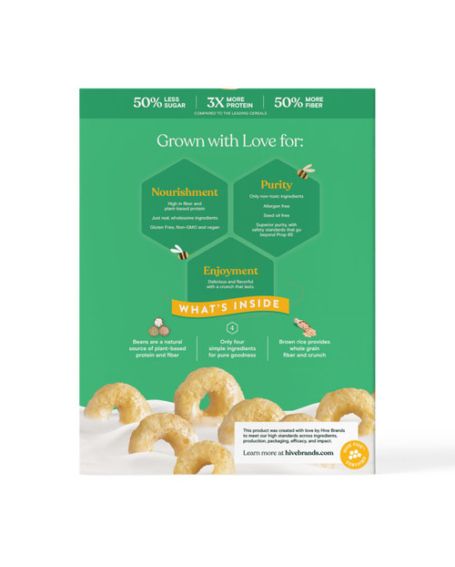 Love Grown Power O’s Original High Protein Gluten-Free Cereal - Vegan, Certified Non-GMO, 0g Added Sugar, High Fiber, Seed-Oil Free - Plant-Based Ingredients, Wholesome Breakfast Cereal - 6 Pack, 8 oz