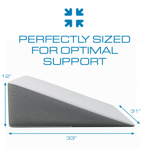 Kolbs Extra Wide Bed Wedge Pillow for Sleep Apnea, Acid Reflux, and Back Pain Relief, with Chic Jacquard Cover - Headboard GERD Pillow Wedges for Sleeping (Extra Wide 12" Height)