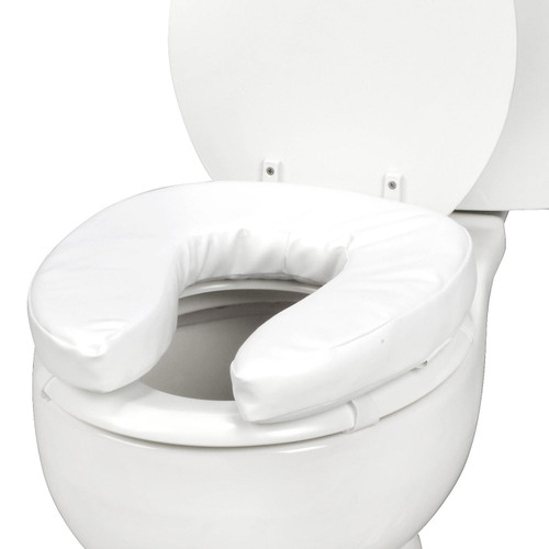 DMI Raised Toilet Seat Cushion and Cover to Add Extra Padding the while Relieving Pressure, Tear Resistant, FSA & HSA Eligible, 2 Inch Pad, White