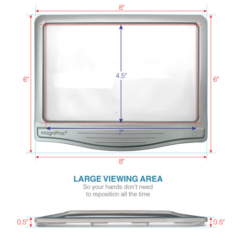 MAGNIPROS Patented 3X Large LED Page Magnifier for Reading | Eye Caring 3 Color Light Modes & Anti-Glare Lens to Reduce Eye Strain-Perfect for Small Prints, Aging Eyes, Low Vision and Seniors