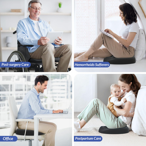 ZIKEE Dual U-Shaped Donut Pillow for Tailbone Pain, Hemorrhoid Pillow for Sitting with Pressure Relief Hole & Slope Design, Donut Seat Cushion for Coccyx, Postpartum & Post Surgery Sitting Relief