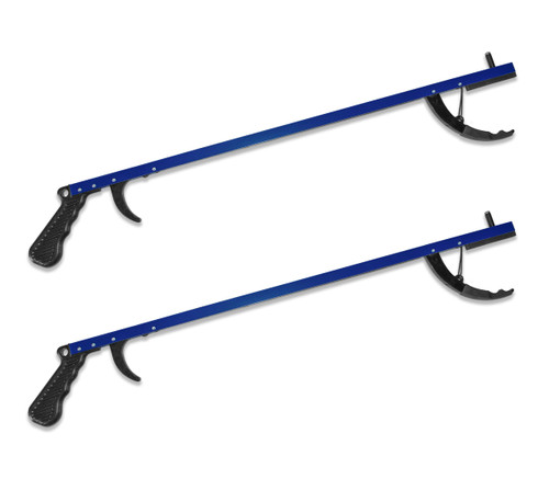 Rehabilitation Advantage Blue Aluminum Reacher Grabber with Magnetic Tip, Set of 2