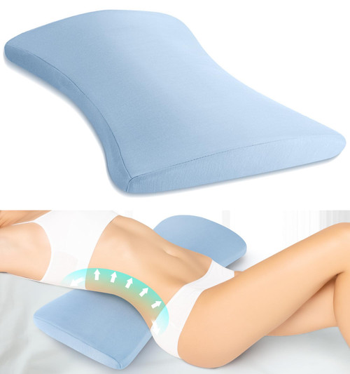 Lumbar Support Pillow for Bed Relief Back Pain: Lower Back Pillow for Sleeping - Memory Foam Waist Pillow - Back Wedge Bolster Pillow for Side, Back&Stomach Sleepers - Bed Rest Pillow for Car, Sofa