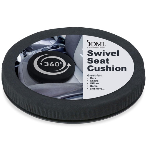 HealthSmart 360 Degree Swivel Seat Cushion, Chair Assist for Elderly, Swivel Seat Cushion for Car, Twisting Disc, Black, 15 Inches in Diameter