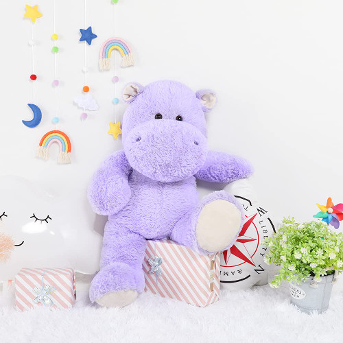 BENINY Giant Humongous Hippo Stuffed Animal, 36" Oversized Plush, Soft Hug Cute Jumbo Hippo Toy Plush Gift for Kids, Purple