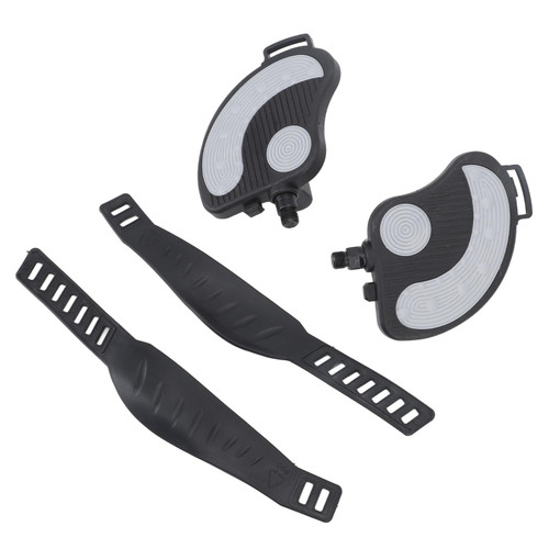 2PCS Exercise Bike Pedals with Straps, Universal Adjustable Bike Pedals, PP PVC Stainless Steel Pedal Clips for Home Gym Cycling, Ideal for Recumbent Fitness and Upright Exercise B