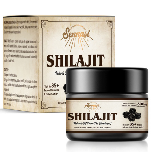 Shilajit Pure Himalayan Organic Shilajit Resin - 600mg Maximum Potency Natural Organic Shilajit Resin with 85+ Trace Minerals & Fulvic Acid for Energy, Immune Support, 30 Grams (1 Pack)