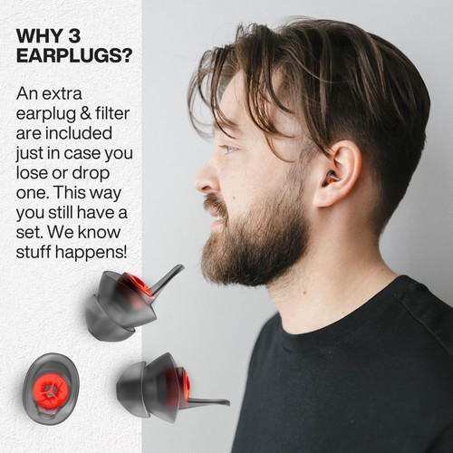 EARPEACE Moto PRO - Motorcycle Ear Plugs - Reusable Earplugs for Wind Noise Protection with High Fidelity Filter - Noise Canceling up to 24dB - Motorcycle Accessories - Includes Filter Set and Case