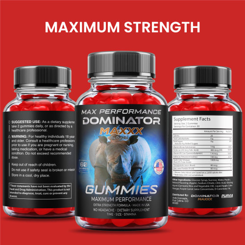 (5 Pack) Dominator Maxx Gummies Maximum Strength Performance Gummies, Dominator Maxxx Gummies Extra Strength Overall Wellness Support, Dominator Max Gummies, DominatorMax Great Taste (300 Gummies)