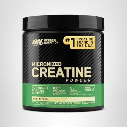 Optimum Nutrition Micronized Creatine Monohydrate Powder, Unflavored, 120 Servings, 600 Grams (Packaging May Vary)