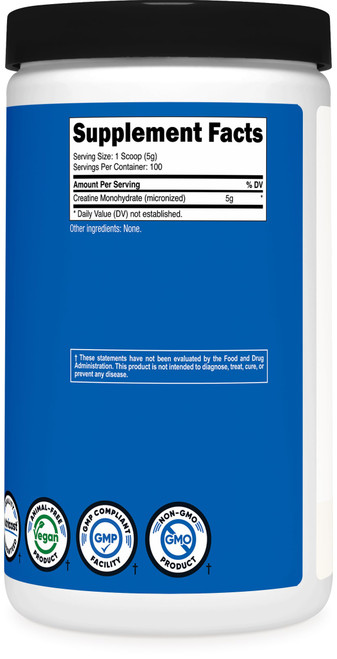 Nutricost Creatine Monohydrate Micronized Powder 500G, 5000mg Per Serv (5g) - 100 Servings, 17.9 Oz