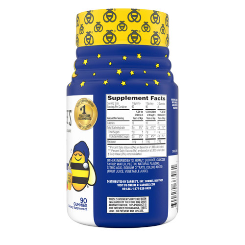 Zarbee's Kids Melatonin Gummies with 1mg Melatonin, Kids Sleep Gummy Works with Natural Sleep Cycles to Promote Peaceful Sleep, Drug-Free, Non-Habit-Forming, Natural Strawberry, 90 ct