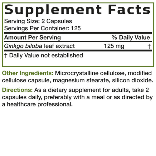 Bronson Ginkgo Biloba Extra Strength Supports Brain Function & Memory Support, 250 Vegetarian Capsules