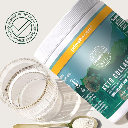 Primal Harvest Keto Collagen Powder with MCT Oil Hydrolyzed Collagen Peptides 10 oz Unflavored Paleo & Keto Friendly Protein Supplement