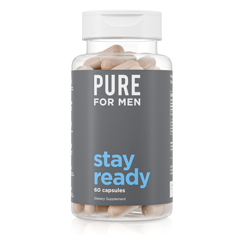 Pure for Men Original Cleanliness Stay Ready Fiber Supplement | Helps Promote Digestive Regularity | Psyllium Husk, Aloe Vera, Chia Seeds, Flaxseeds | Proprietary Formula | 60 Vegan Capsules