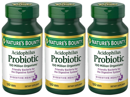 Nature's Bounty Acidophilus Probiotic , 120 Count (Pack of 3)