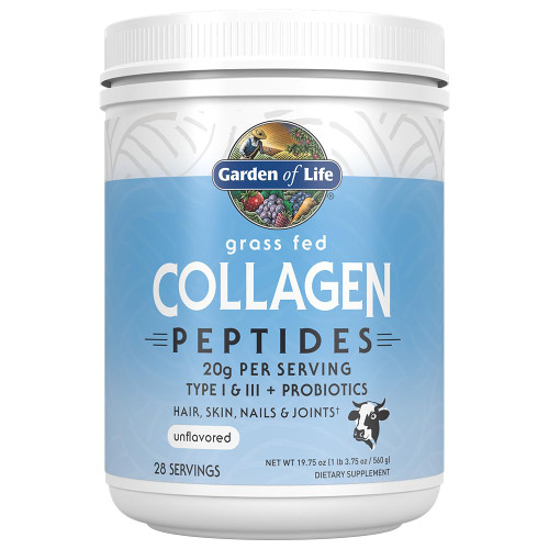 Garden of Life Grass Fed Collagen Peptides Powder Unflavored Collagen Powder for Women Men Hair Skin Nails Joints, Hydrolyzed Collagen Protein Supplements, Collagen for Women & Men, 28 Servings