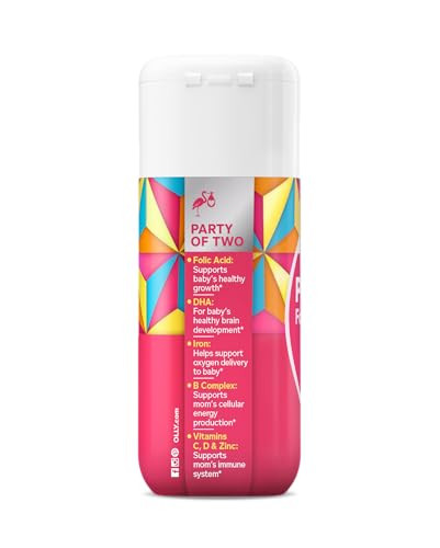 OLLY Ultra Strength Prenatal Multivitamin Softgels, Supports Healthy Growth, Brain Development, Iron, Folic Acid, DHA, Vitamins C, E, 30 Day Supply-60 Count