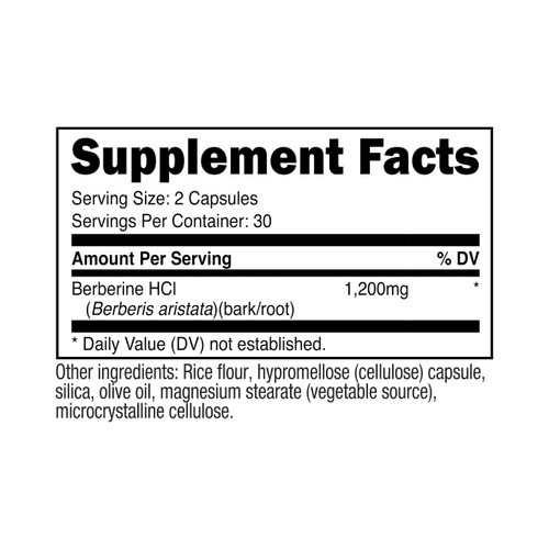 Nutricost Berberine HCl 1200mg , 60 Vegetarian Capsules - Gluten Free & Non-GMO