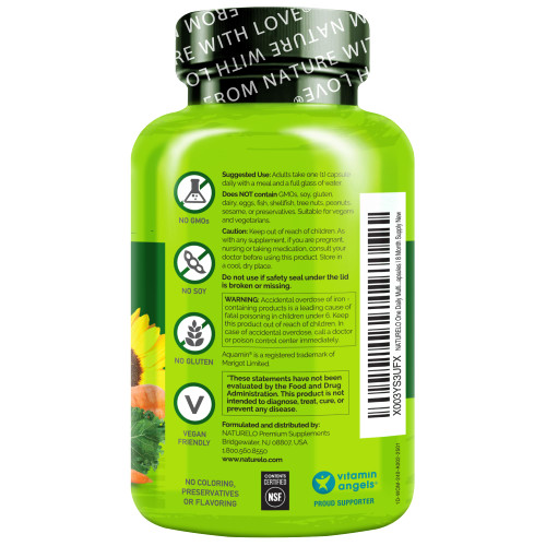 NATURELO One Daily Multivitamin for Women w/Vitamin B12, 240 Ct, Energy Support, Whole Food Daily Women Multivitamin Supplement, Nourish Hair/Skin/Nail, Non-GMO, No Soy, Gluten Free, 8 Month Supply