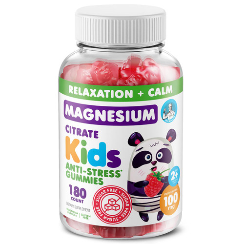 DR. MORITZ Sugar-Free Calm Magnesium Gummies for Kids and Adults - Non-GMO Magnesium Citrate Gummies - Raspberry Flavor - 1-Pack (180 Count)