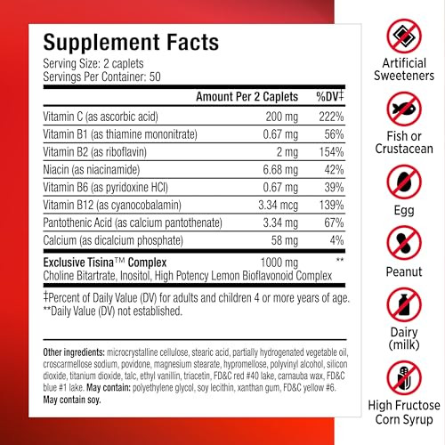 Lipo Flavonoid Ear Ringing - Doctor-Recommended for Ringing Ears – Clinically Proven Lemon Bioflavonoid Complex with Vitamins C, B1, B2, B6, B12, & Calcium - 100 Caplets