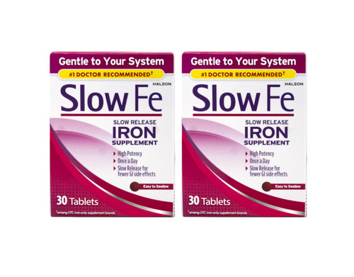 Slow Fe Slow Release Iron Supplement, 30 Tablets (Pack of 2)