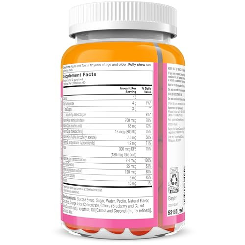 One A Day Teen Girl’s Daily Essentials Multivitamin Gummies, Teen Girl Multivitamins with Biotin, Vitamin B12 and B6, Vitamin C, Raspberry Natural Flavor, 120 Gummies